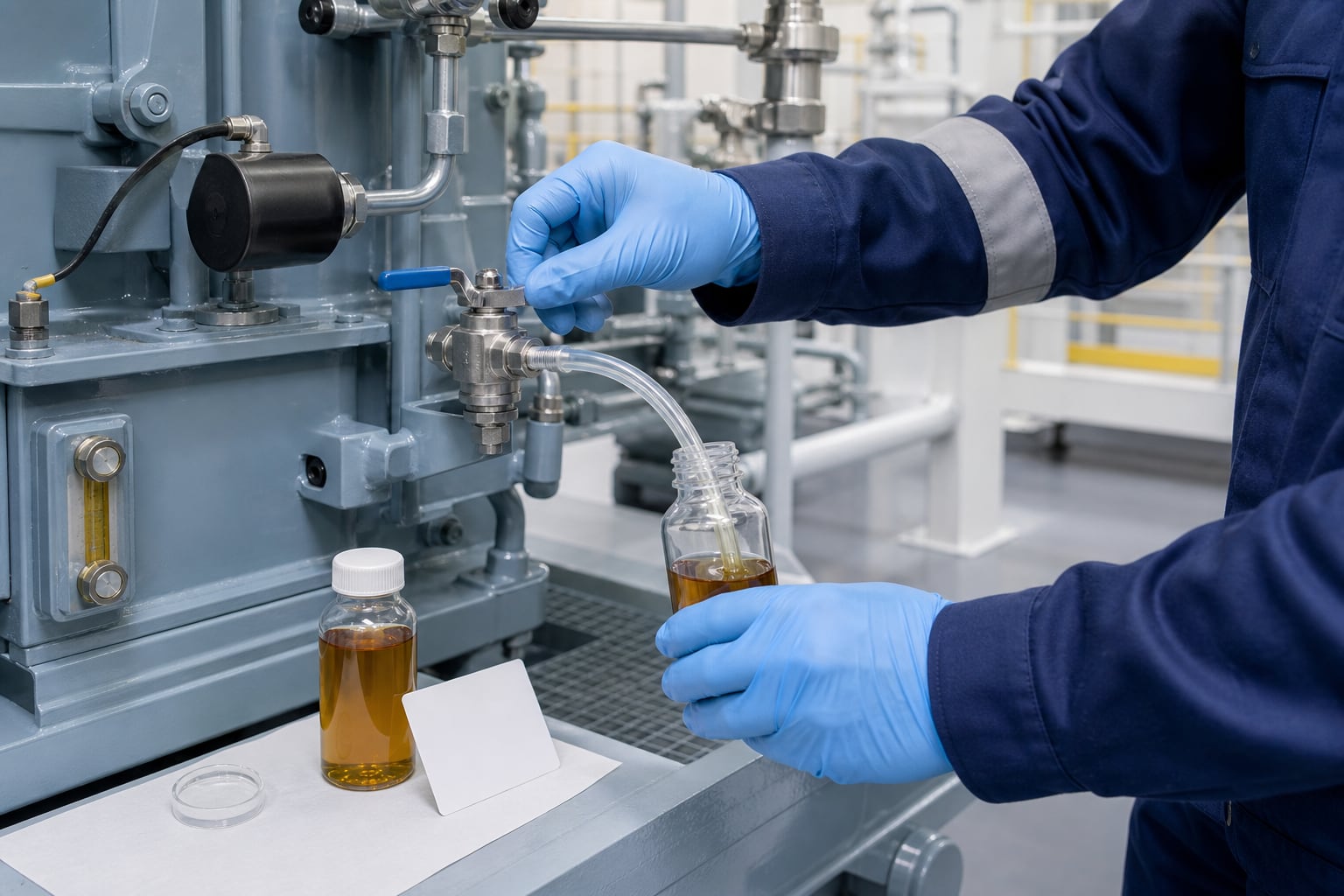 The sample lifecycle: six controls between machine and maintenance decision technical evidence illustration